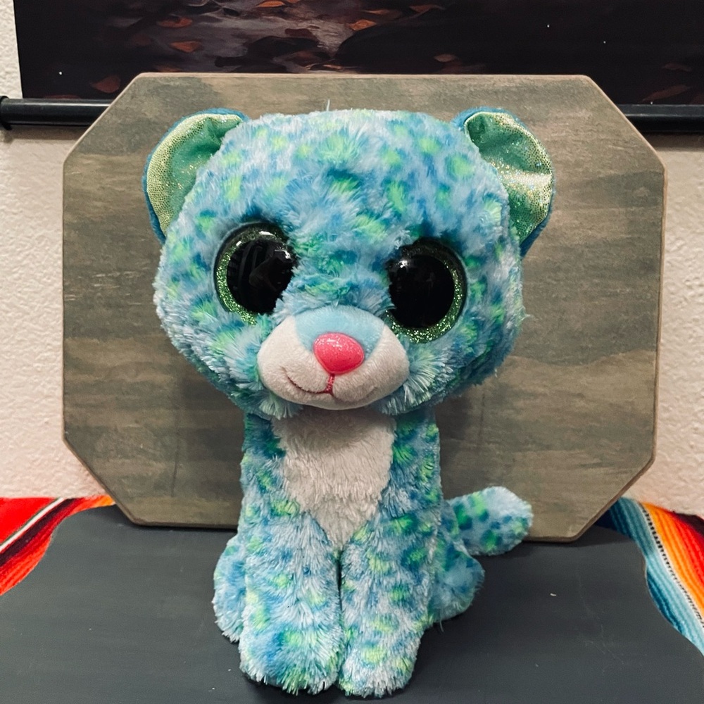 Blue and White Stuffed Animal Toy